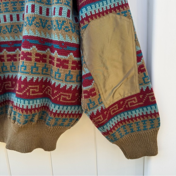 Vintage Spyder Wool Knit Ski Snow Sweater Jacket Full Zip Gold Metallic Large - Picture 10 of 12